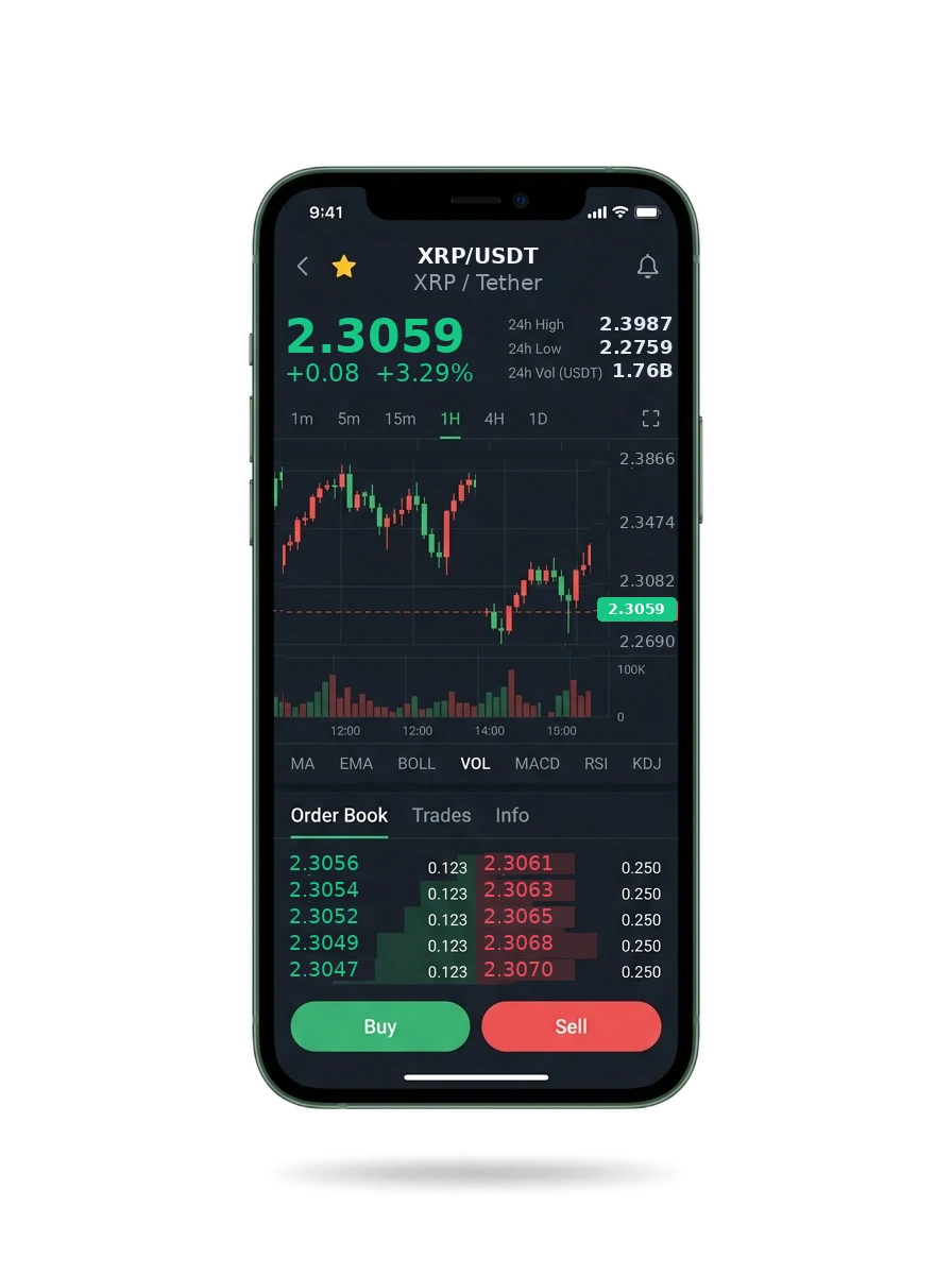 Mobile app screen showing a portfolio summary and a message thread with an account manager